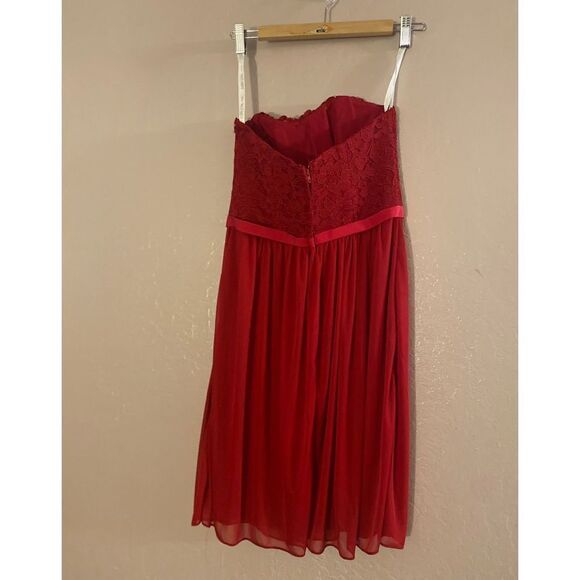 David’s Bridal Women’s SHORT STRAPLESS LACE Apple Dress Sz 4 - Picture 5 of 5